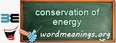 WordMeaning blackboard for conservation of energy